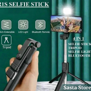 4 in 1 Bluetooth Selfie Stick with Tripod & LED Light – Extendable Portable Selfie Stand