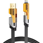 Tecmarx 4 in 1 65W Fast Charging Cable Compatible for-iPhone & Android with MFI 1 m USB Type C Cable