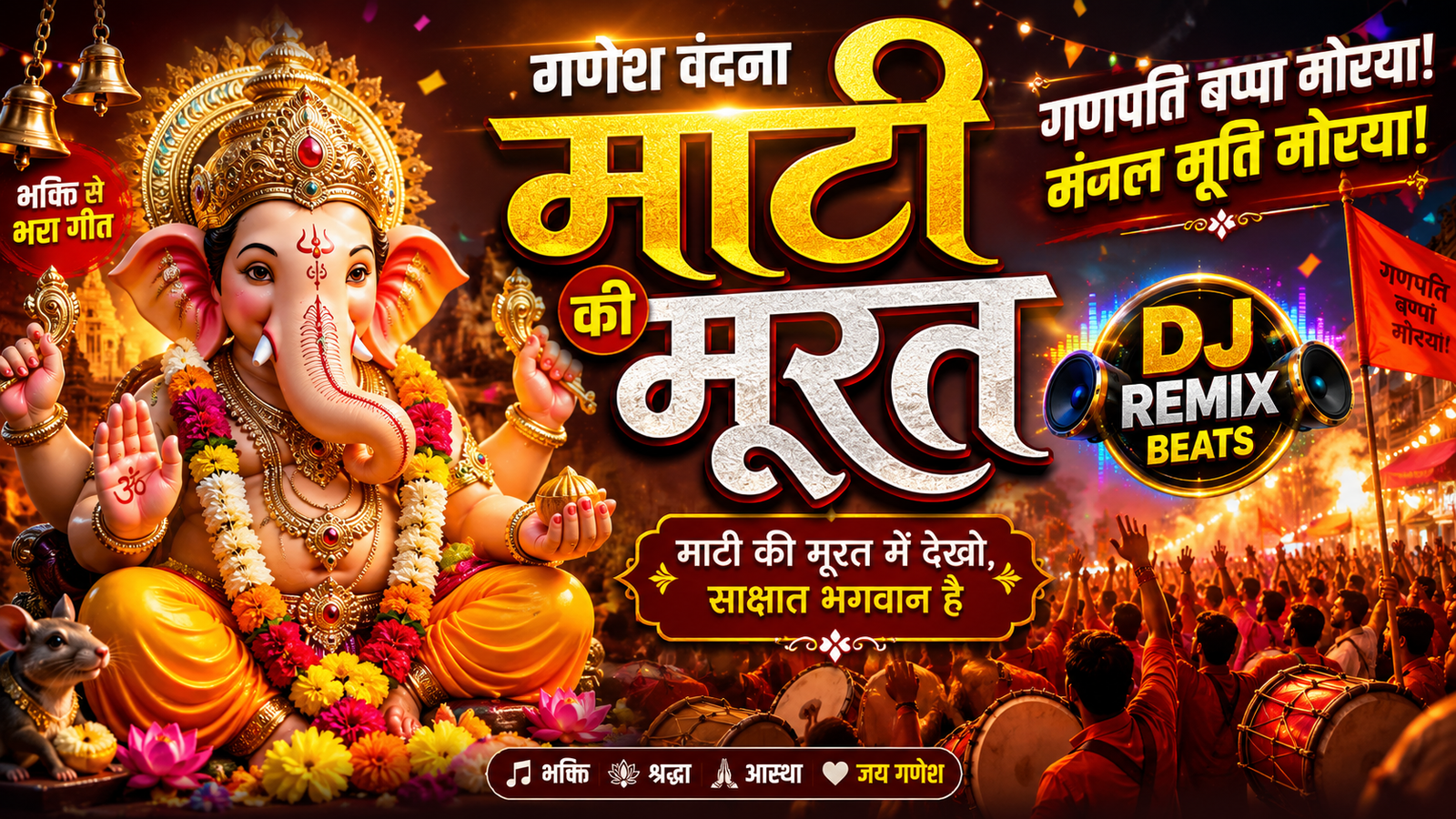 गणेश वंदना | माटी की मूरत में देखो साक्षात भगवान है | Ganpati Bappa Morya | DJ Remix Ganesh Bhajan 2026 cover