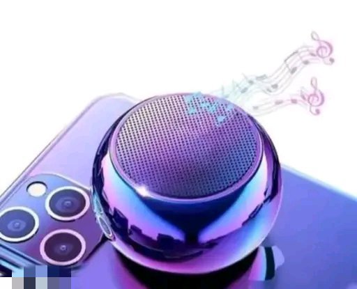 Blue Round Shape Bluetooth Speaker (Music Wirelessly Without Cable)