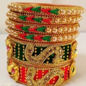 Lal Hara colour fancy bangles
