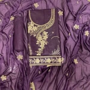 Mahek Crystal Women's Cotton Wine Dress Material