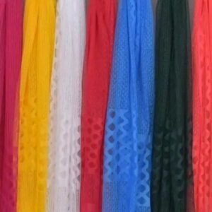 Knit Bees Net Self-design Dupatta for Women (Pack of 7)