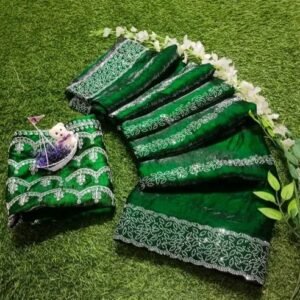 Luxury Pure Satin Party Wear Saree