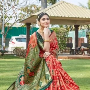 cotton silk jacquard saree with unstitched blouse