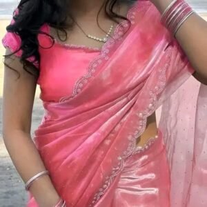 Fancy Organza Silk Designer Saree with Hand Work Saree