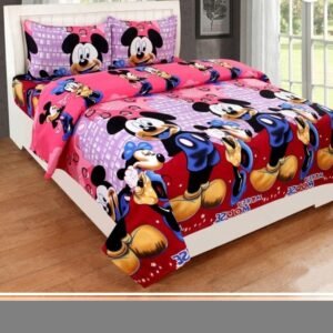 Glace Cotton Bedsheet For Double Bed With 2 Pillow Covers